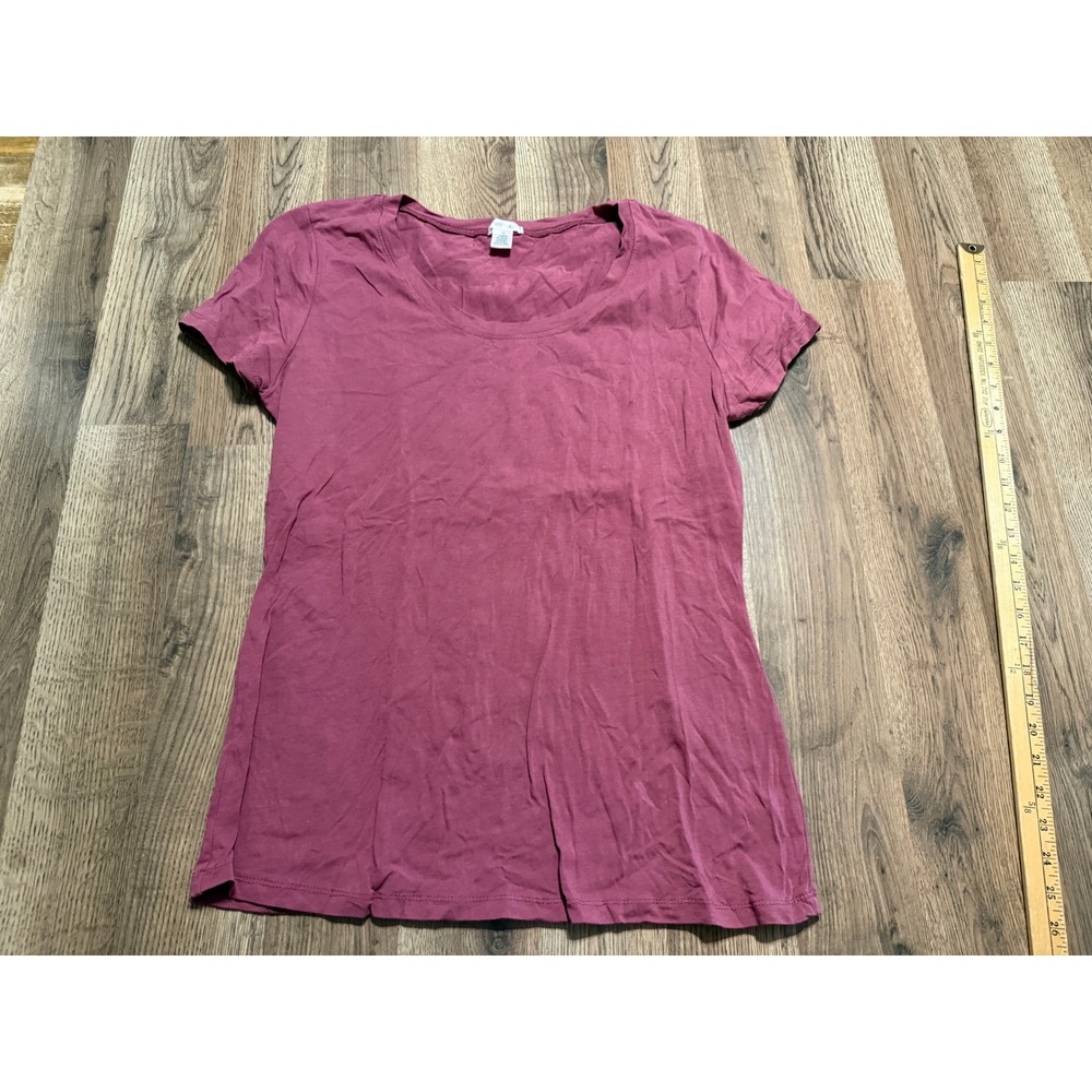 Bozzolo Shirts Women Size 3X Burgundy Short Sleeve Scoop Neck Casual